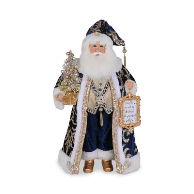 Karen Didion Originals Light Up Midnight Blue Santa Figurine In Multi