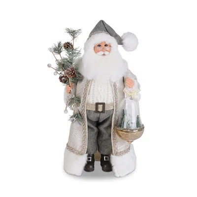 Karen Didion Originals Glistening Forest Santa Figurine In Multi