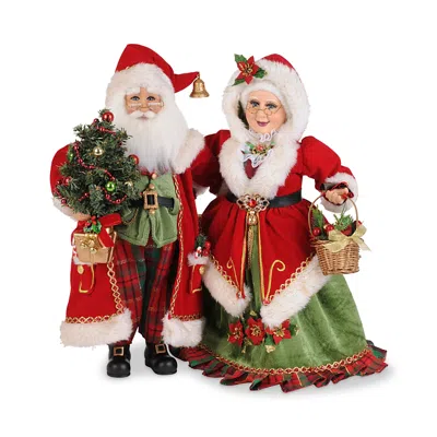 Karen Didion Originals Lighted Strolling Mr. & Mrs. Claus In Multi