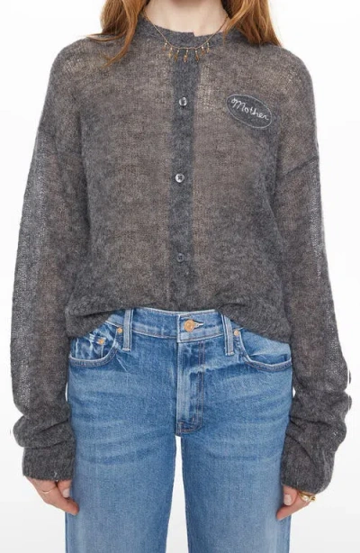 Mother The Crop Alpaca Blend Cardigan In Gray