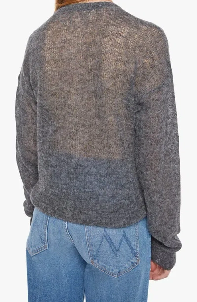 Mother The Crop Alpaca Blend Cardigan In Gray