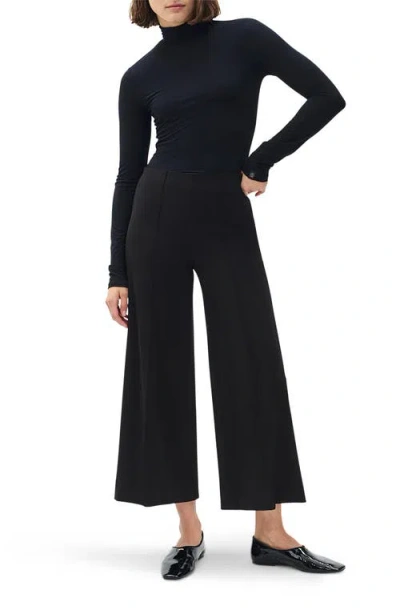 Rag & Bone Irina Cropped Wide Leg Pants In Black
