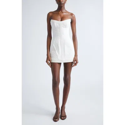 Zimmermann Rebellion Corded Cotton Corset Minidress In White