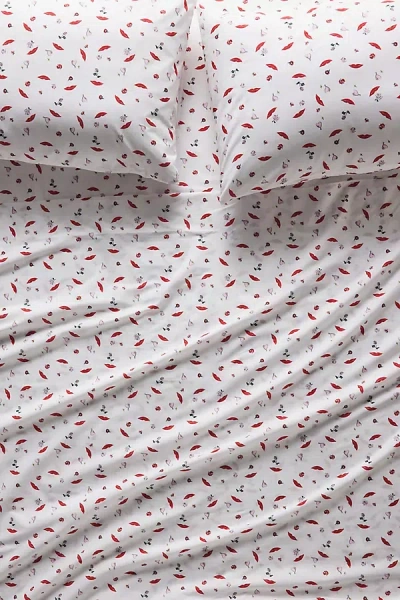 Anthropologie Organic Cotton Percale Printed Sheet Set In Multi