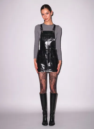 Fleur Du Mal Leather Overall Dress In Black