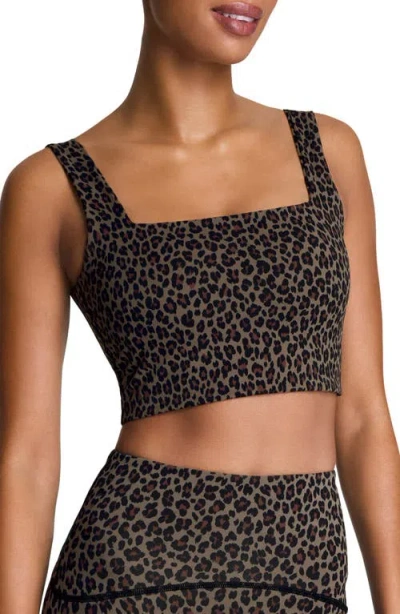Spanx ® Get Moving Leopard Print Crop Tank In Brown