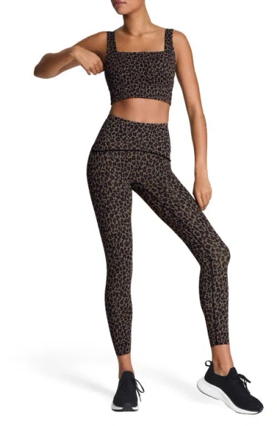 Spanx ® Get Moving Leopard Print Crop Tank In Brown
