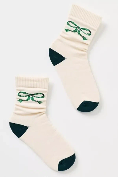 American Trench Bow Crew Socks In Green