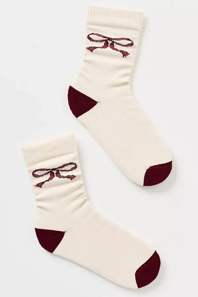 American Trench Bow Crew Socks In White