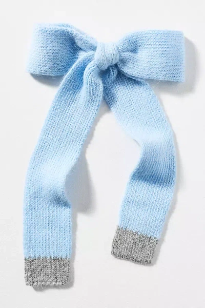 By Anthropologie Knit Bow Barrette In Blue