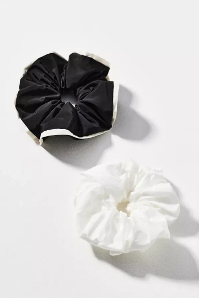 By Anthropologie Nylon Scrunchies, Set Of 2 In Black