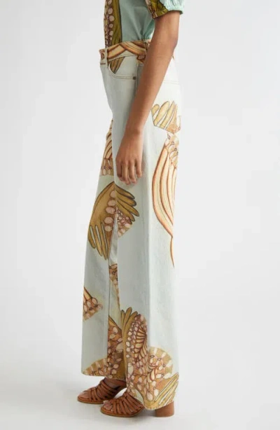 Ulla Johnson Willow Jeans Water Blossoms In Neutral