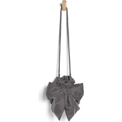 Free People Belle Velvet Bow Bag In Gray