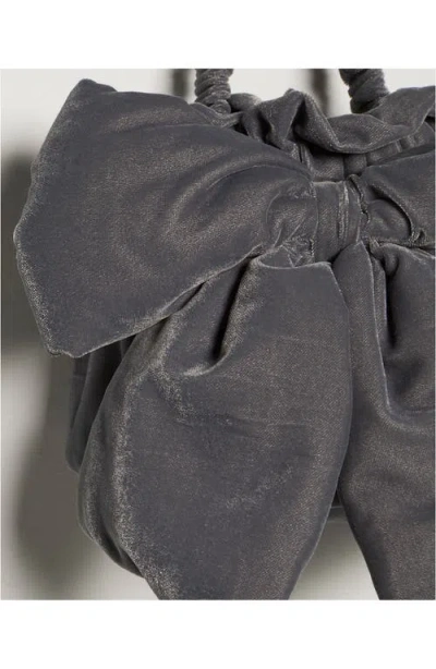 Free People Belle Velvet Bow Bag In Gray