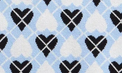 Freshman Kids' Heart Argyle Cardigan, Camisole & Skirt 3-piece Set In Blue