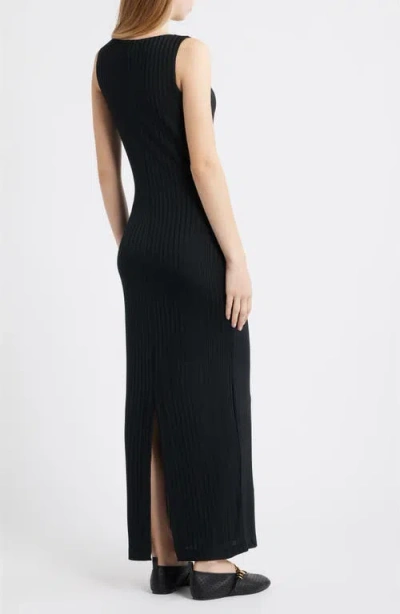 Rag & Bone Natalia Boat Neck Sleeveless Maxi Dress In Black