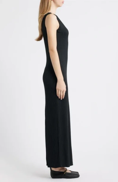 Rag & Bone Natalia Boat Neck Sleeveless Maxi Dress In Black