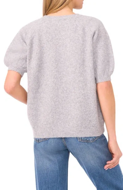 Cece Flower Embroidery Pull Over Wool-blend Blouse In Gray