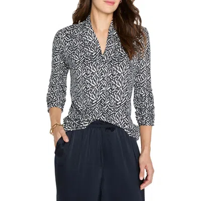 Nic + Zoe Nic+zoe Geo Toss Knit Top In Gray