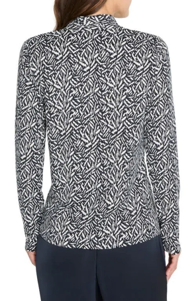 Nic + Zoe Nic+zoe Geo Toss Knit Top In Gray