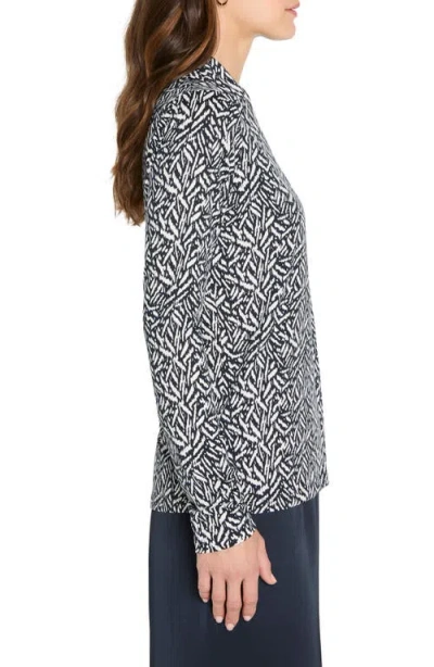 Nic + Zoe Nic+zoe Geo Toss Knit Top In Gray