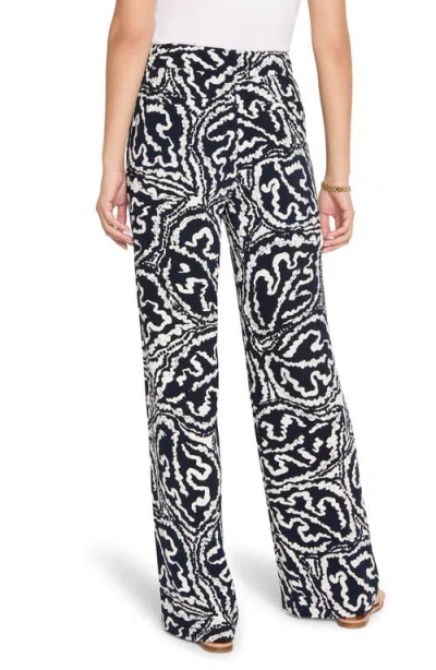 Nic + Zoe Nic+zoe Indigo Leaf Wide Leg Pants In Black