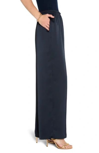 Nic + Zoe Nic+zoe Day Gloss Wide Leg Pull-on Pants In Blue
