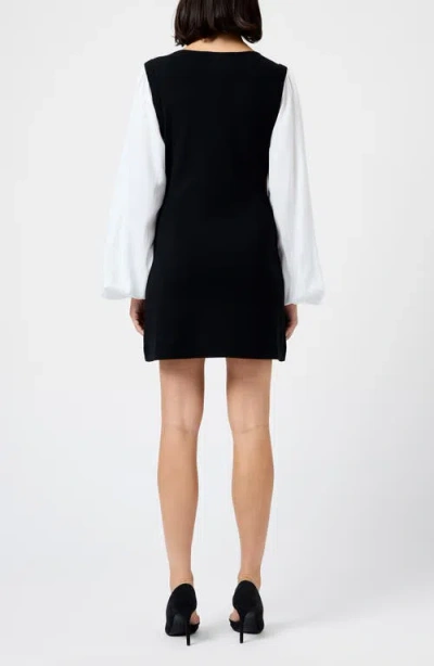 French Connection Maxime Long Sleeve Shift Dress In Black