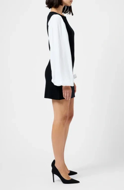 French Connection Maxime Long Sleeve Shift Dress In Black