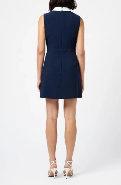 French Connection Azra Contrast Detail Sleeveless Twill Minidress In Blue