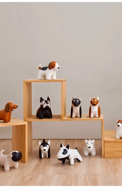 Zuny Westie Faux Leather Bookend In White