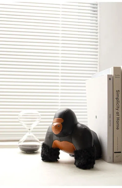 Zuny Borilla Milo Faux Leather Bookend In Black