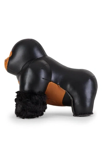 Zuny Borilla Milo Faux Leather Bookend In Black