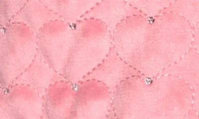 Truly Me Kids' Rhinestone Detail Heart Quilted Jacket In Brown