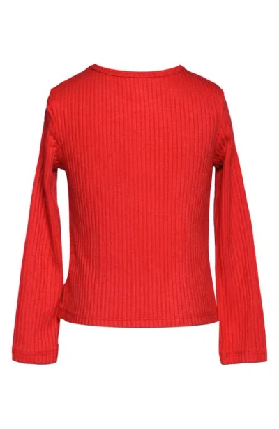 Truly Me Kids' Love Letter Rib T-shirt In Red