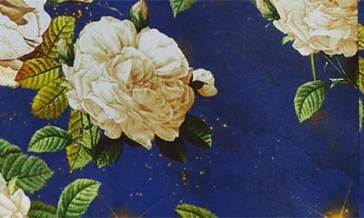 Alice And Olivia Alice + Olivia Eloise Floral Silk Button-up Shirt In Blue