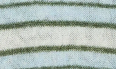 Madewell Roadmap Stripe Ariana Chamade Pullover Alpaca-blend Sweater In Green