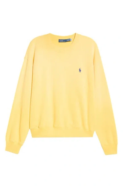 Polo Ralph Lauren Fleece Crewneck Sweatshirt In Yellow