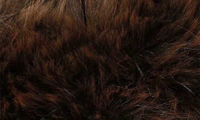 Kurt Geiger London Eagle Fluff Faux Fur Slipper In Brown