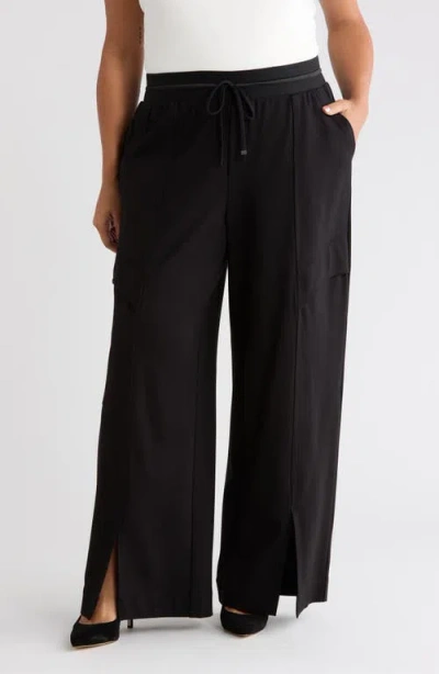 Wit & Wisdom Glider Skyrise Pull-on Wide Leg Pants In Black