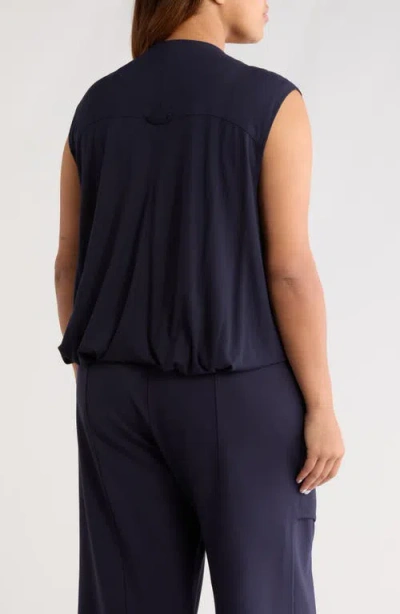 Wit & Wisdom Knit Zip-up Vest In Blue