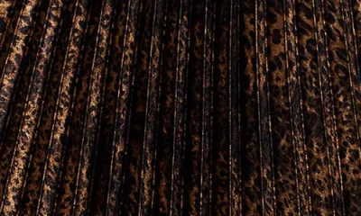 Bella Dahl Metallic Leopard Print Pleated Skirt In Brown
