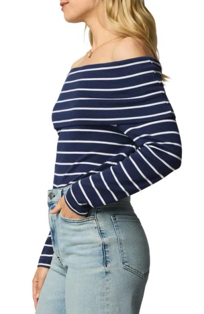 Splendid Josie Stripe Off The Shoulder Top In Multi
