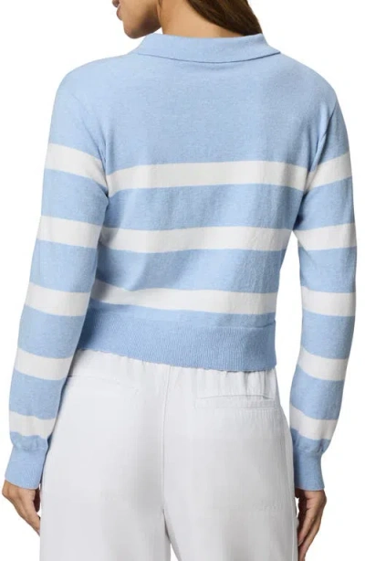Splendid Phoebe Stripe Polo Sweater In Blue