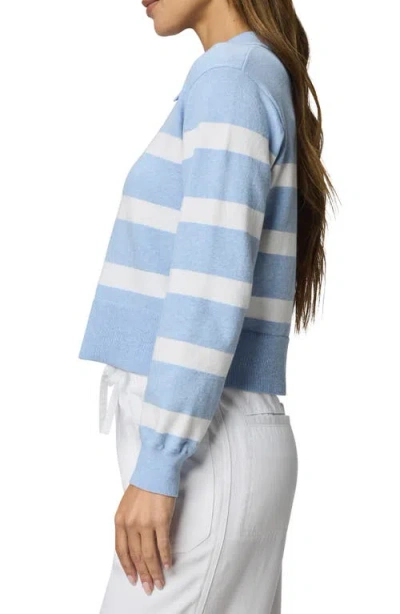 Splendid Phoebe Stripe Polo Sweater In Blue