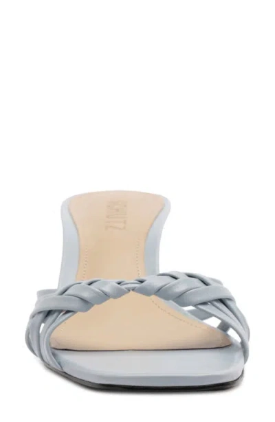 Schutz Tara Interlaced Slide Sandal In Silver