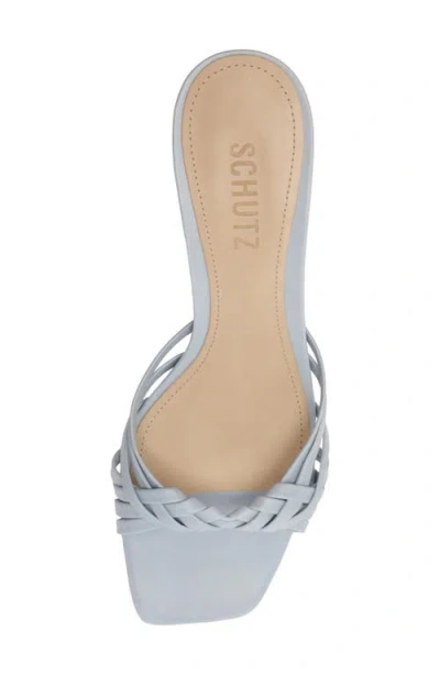 Schutz Tara Interlaced Slide Sandal In Silver