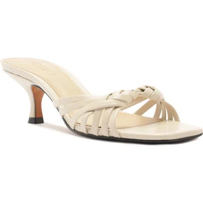 Schutz Tara Interlaced Slide Sandal In White