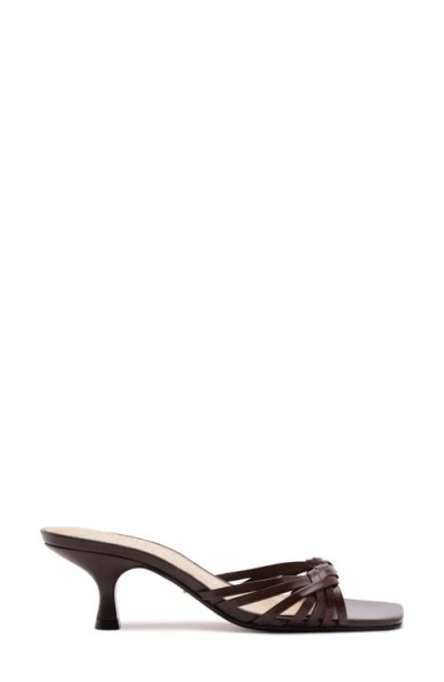 Schutz Tara Interlaced Slide Sandal In Brown