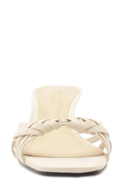 Schutz Tara Interlaced Slide Sandal In White